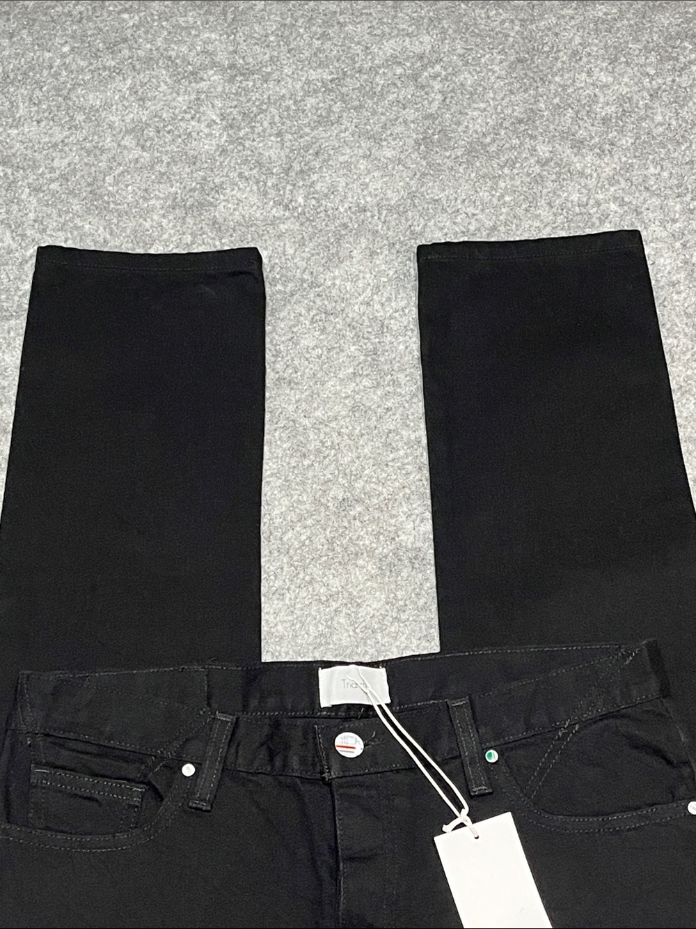 NEW Triarchy Slim Straight Black Button Fly Jeans - Picture 2 of 11